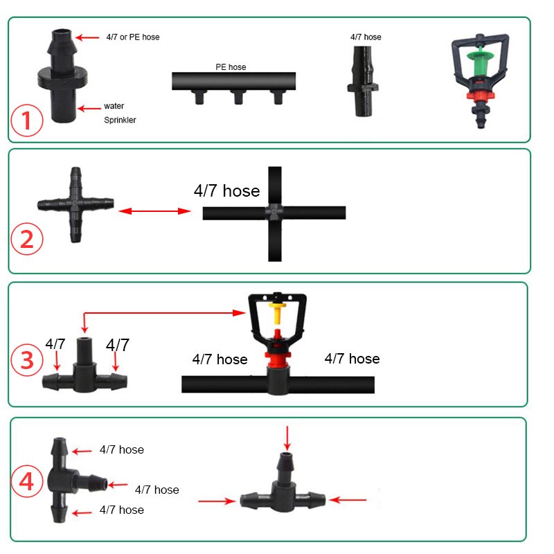 Irrigation Drip Tape - 50 stuks Tuin Druppelirrigatie Connector Fitting