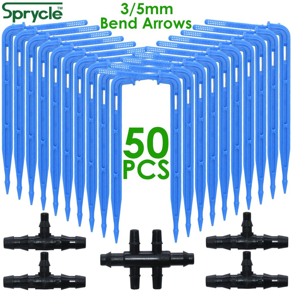 Irrigation Drip Tape - SPRYCLE 50X Bocht Pijl Druppelaar Micro