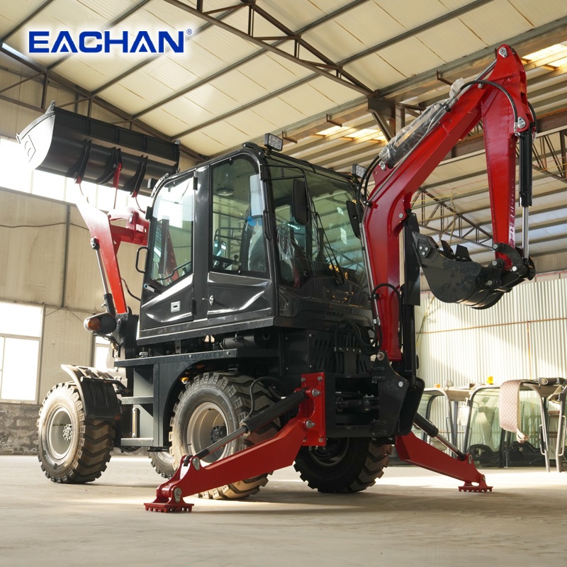 Agriculture Farming Work - 4WD Hydraulische Wielgraaflaadcombinatie Dieselmotor Bouw- en