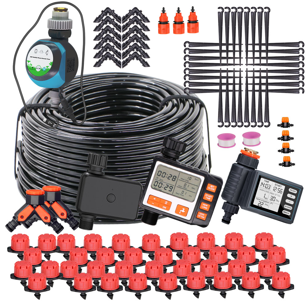 Irrigation Drip Tape - 50-5M 1/4 ''Verstelbare Druppelaars Automatische Bewateringsset