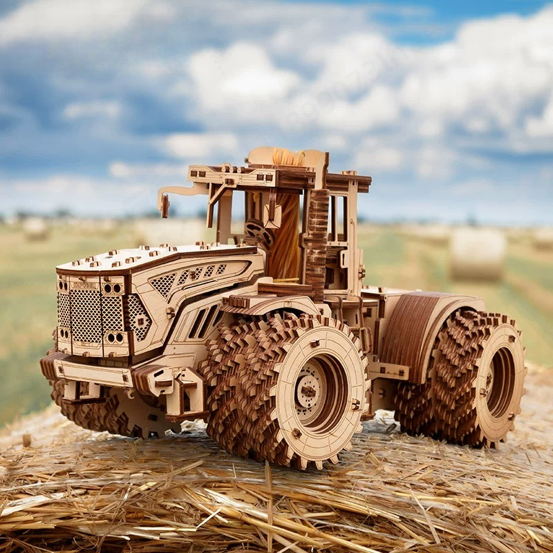 Agriculture Farming Kit - Zware landbouwtractor houten puzzelmodel DIY bouwpakket