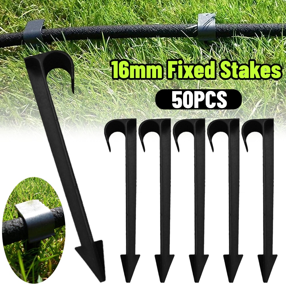 Irrigation Drip Tape - 50PCS Tuinirrigatieslang Ankers 16mm Vaste Stakes